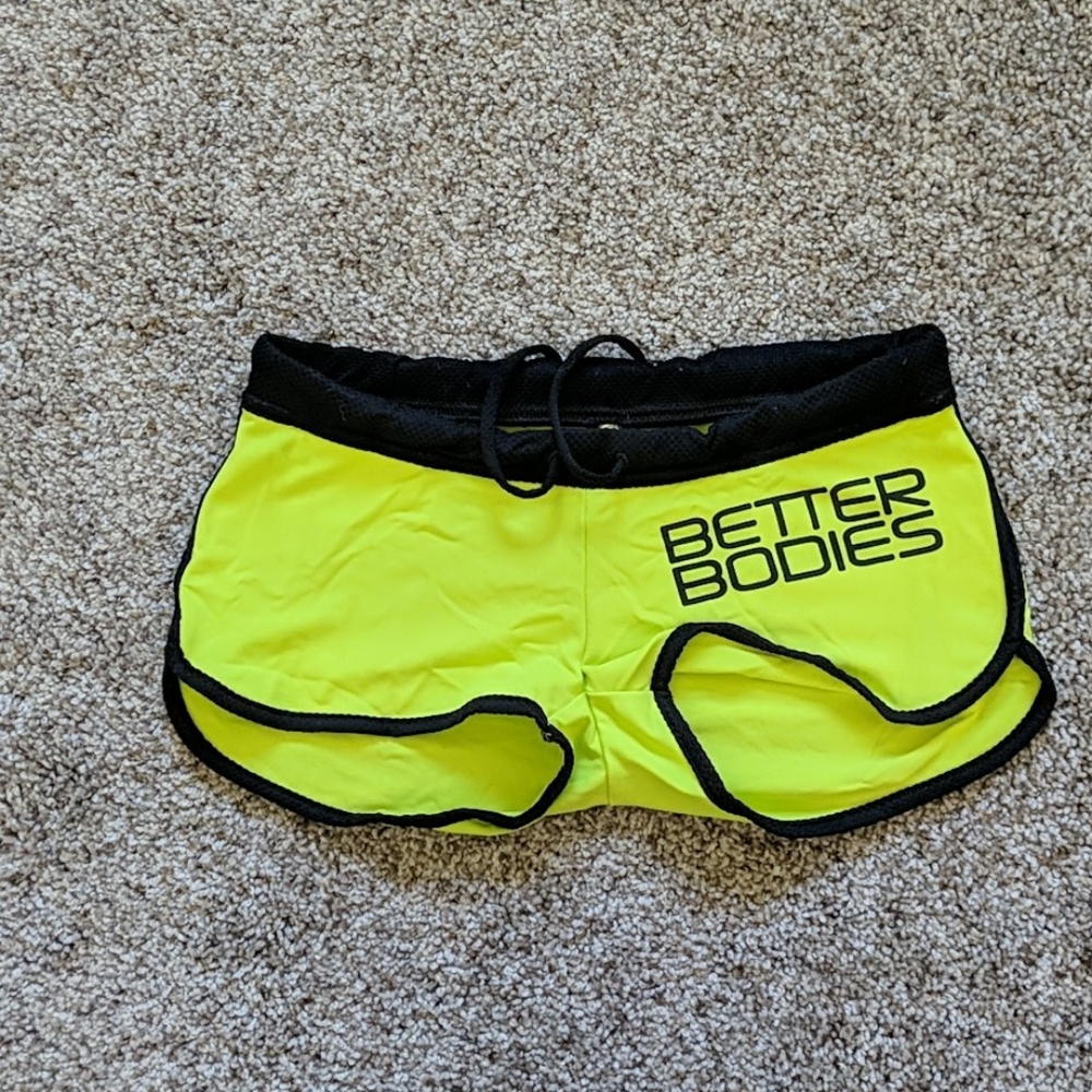 Neon yellow better bodies booty short